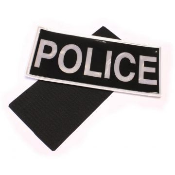 Police Badge Large Black Velcro