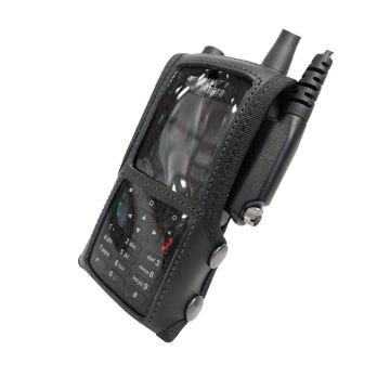Black Leather radio case for Sepura SC2120