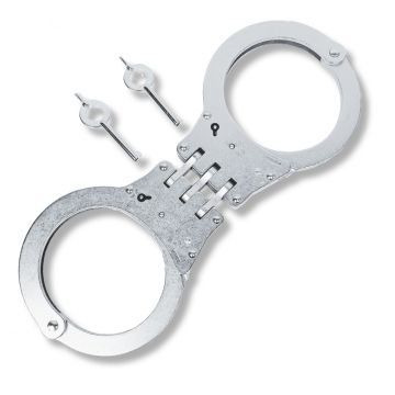 TCH 832 Dual Key Superior Hinged Handcuffs - Nickel Finish