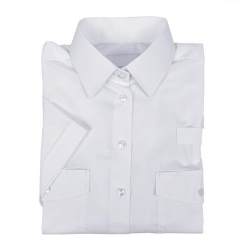 Ladies White Short Sleeve Police Uniform Shirt with Epaulettes