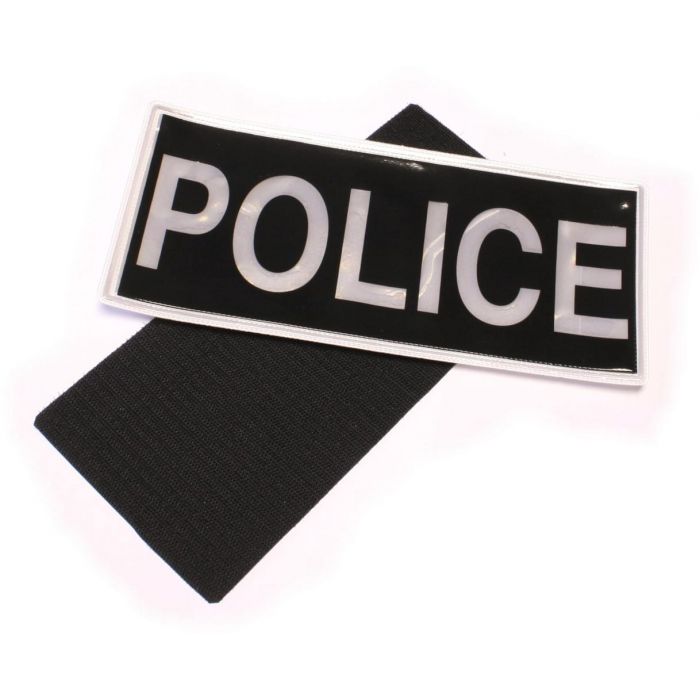 Police Badge Large Black Velcro
